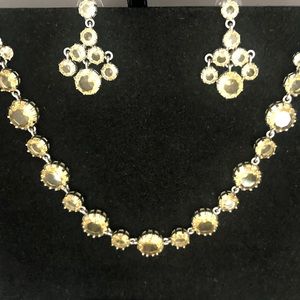 Ann Taylor Crystal Necklace & Earrings